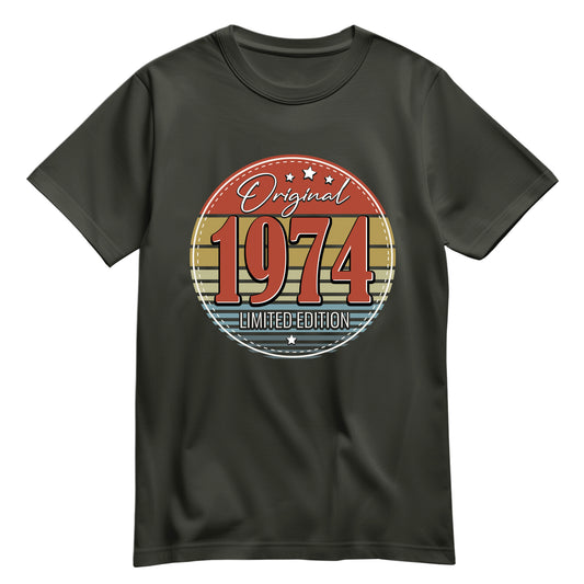 Geburtstagshirt - Original Limited Edition 1974 – Vintage Khaki - FULiMA®