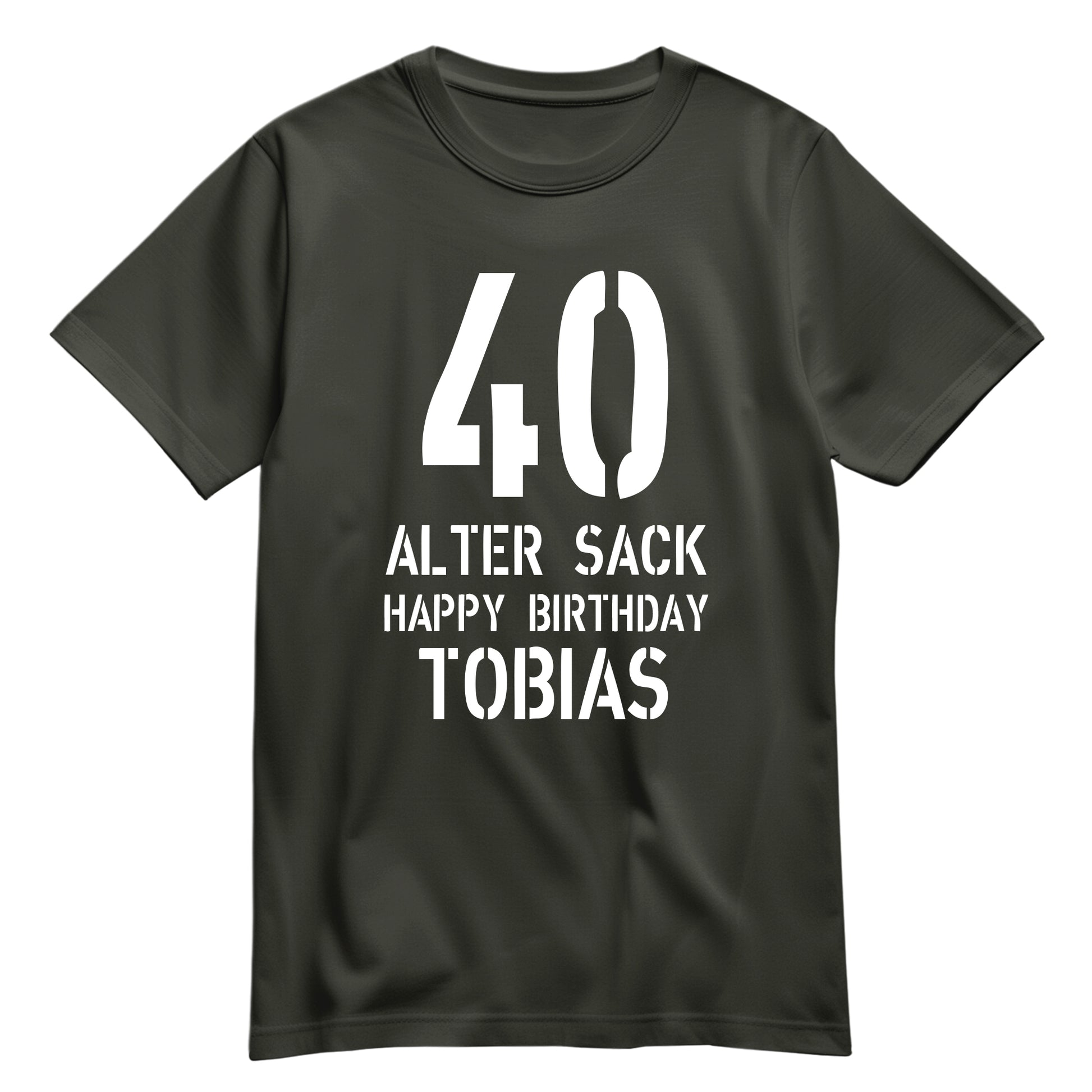Geburtstag Shirt - 40 Alter Sack Happy Birthday mit Namen Khaki - FULiMA®