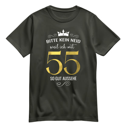 Bitte kein Neid weil ich mit 55 so gut aussehe - Krone - Geburtstag Shirt Khaki - FULiMA®