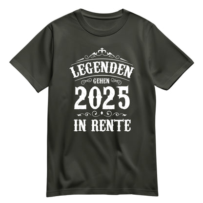 Rentner T Shirt - Legenden gehen 2025 in Rente - Ruhestand Geschenk Khaki - FULiMA®