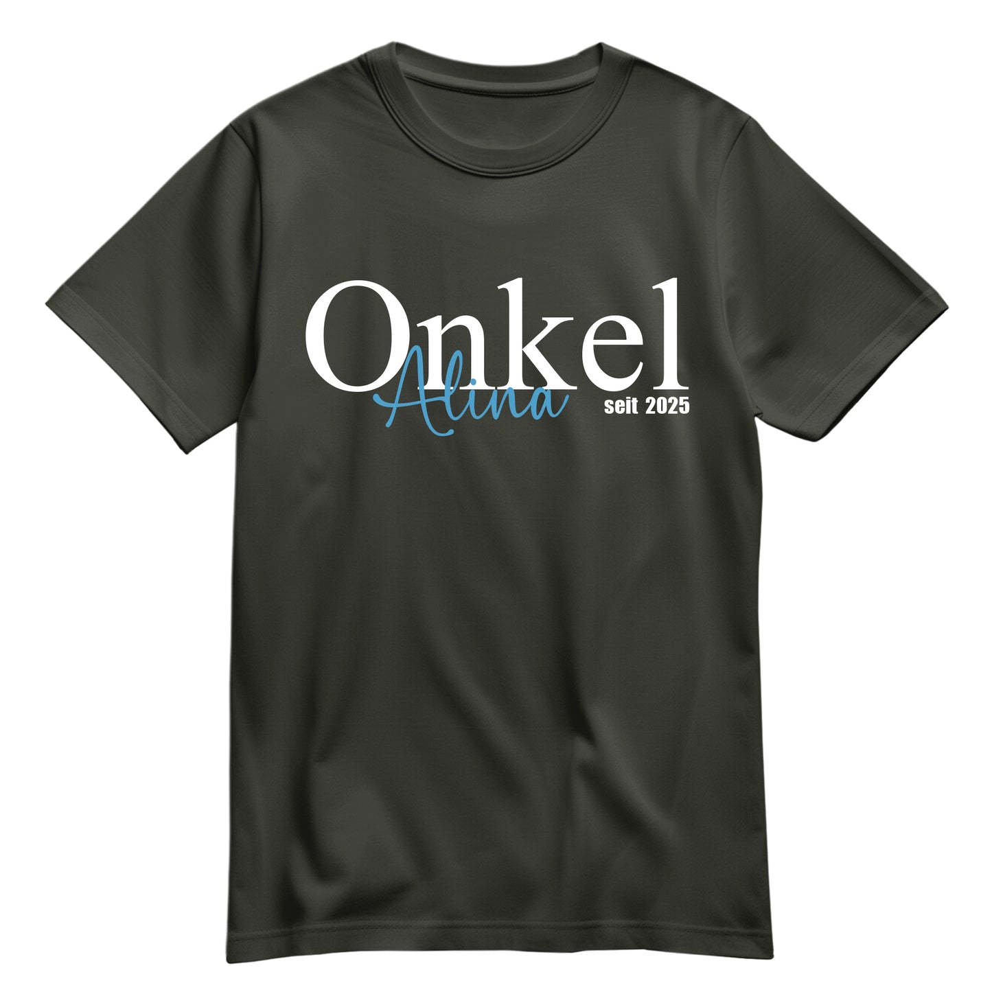 Onkel Shirt - Onkel Schriftzug mit Namen vom Kind - Geschenk Khaki - FULiMA®