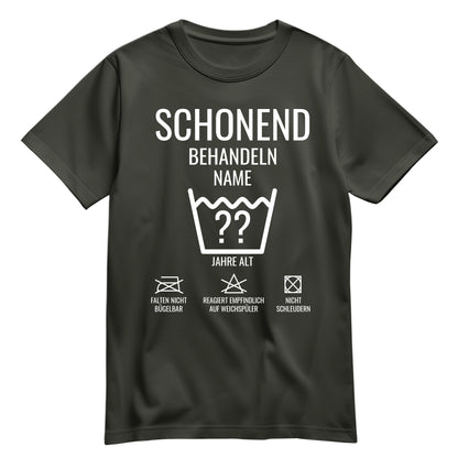 Geburtstagsshirt - Schonend behandeln - Jahrgang 30 bis 90 - Individuell wählbar Khaki - FULiMA®