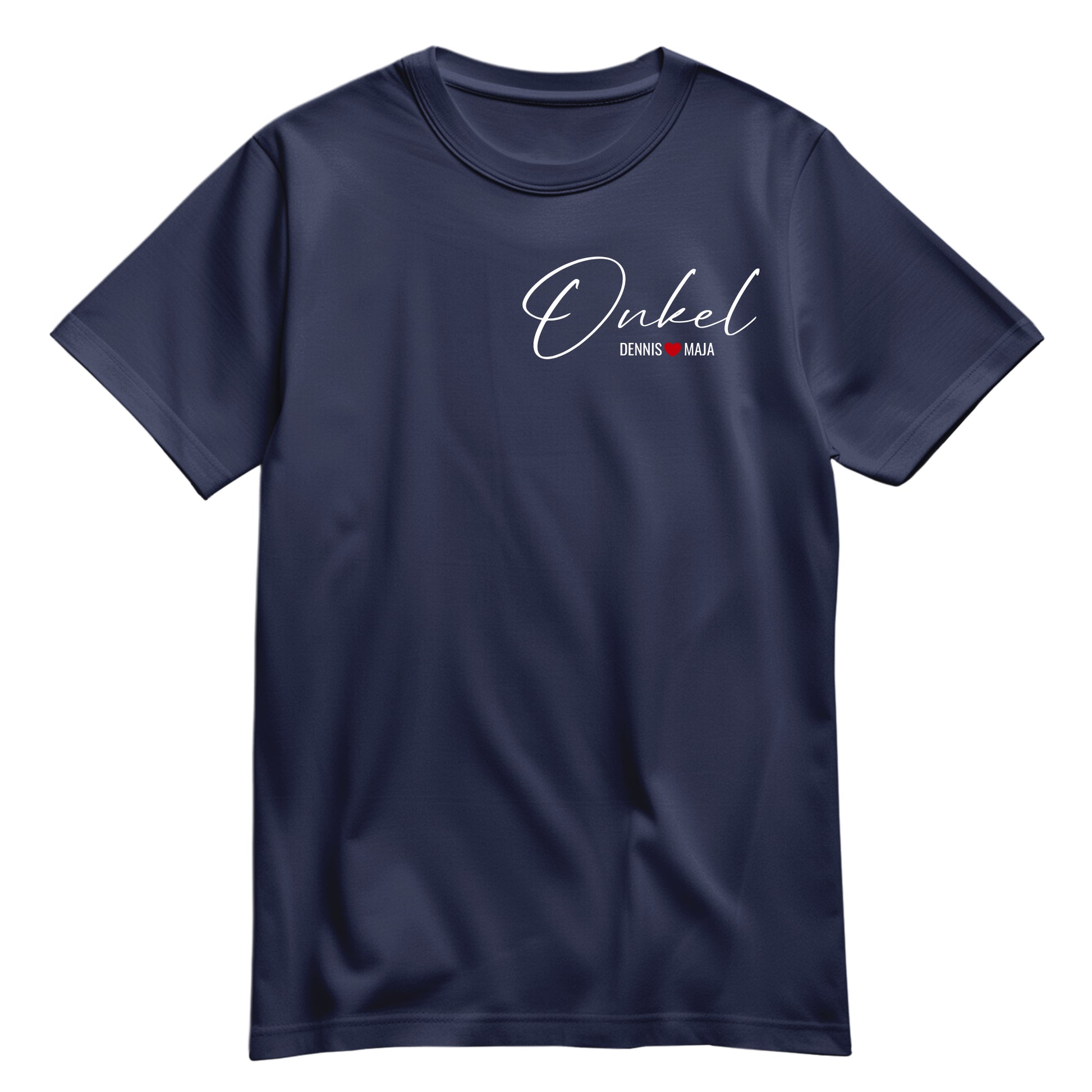 Onkel Shirt - Minimalistisch Onkel Schriftzug mit Namen der Kinder Navy - FULiMA®