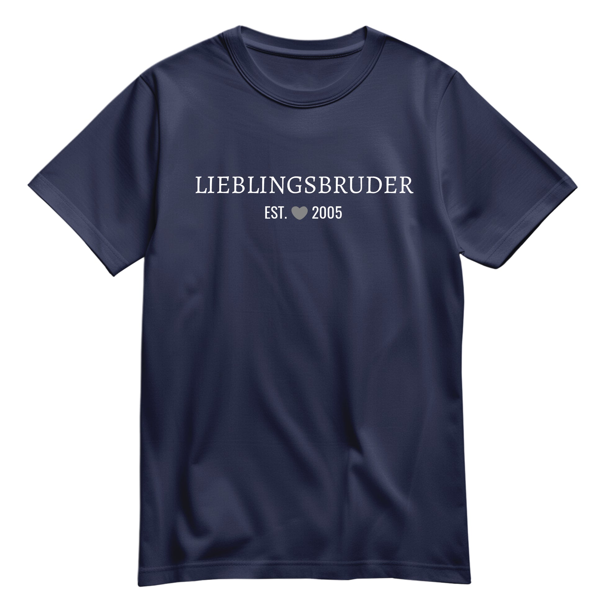 Bruder Shirt - Lieblingsbruder est. Wunschjahr Minimal - Geschenk Navy - FULiMA®