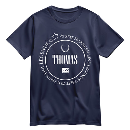 NAME seit 70 Jahren eine Legende - Geburtstag Shirt Navy - FULiMA®