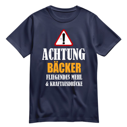 Achtung Bäcker - Kraftausdrücke - Shirt Navy - FULiMA®