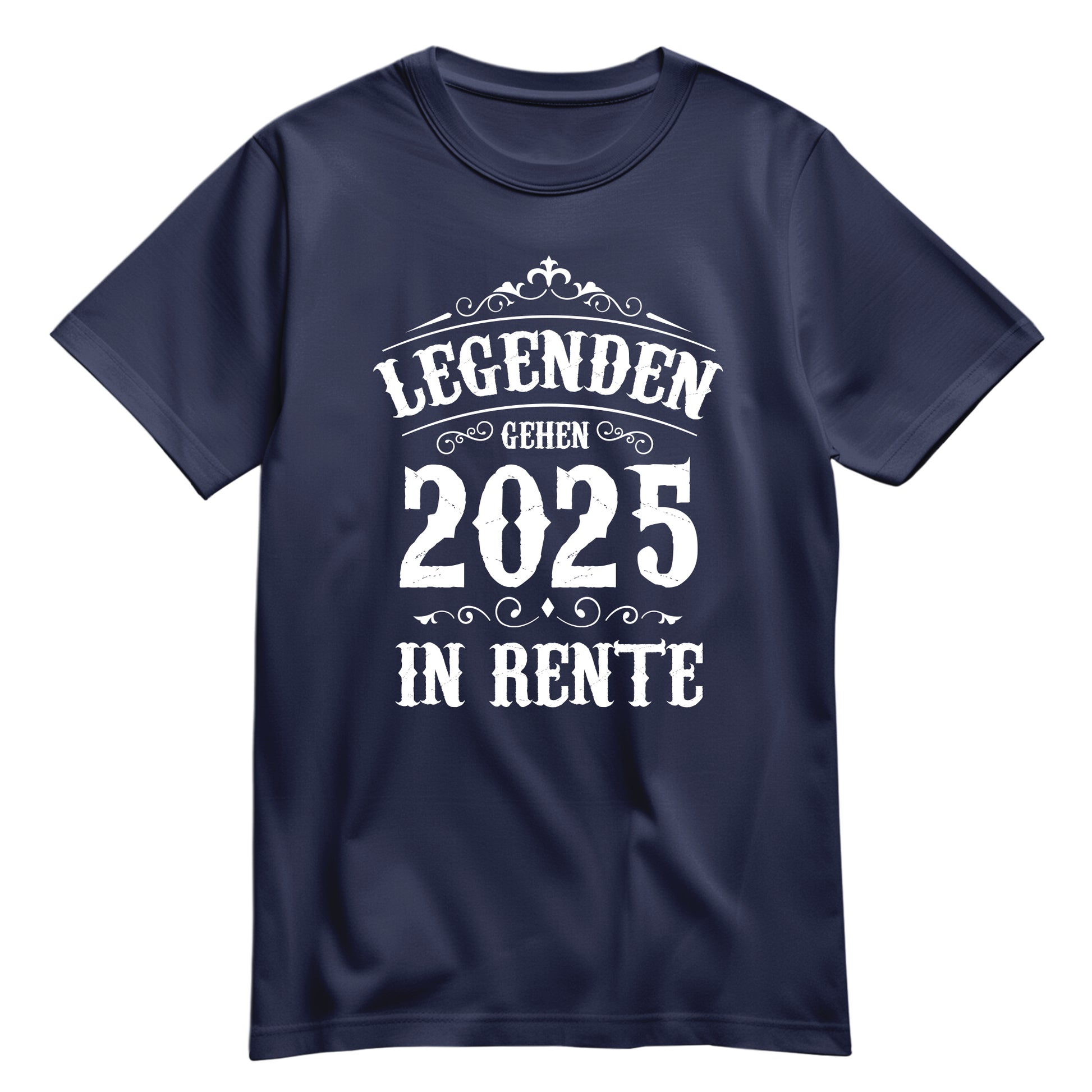 Rentner T Shirt - Legenden gehen 2025 in Rente - Ruhestand Geschenk Navy - FULiMA®