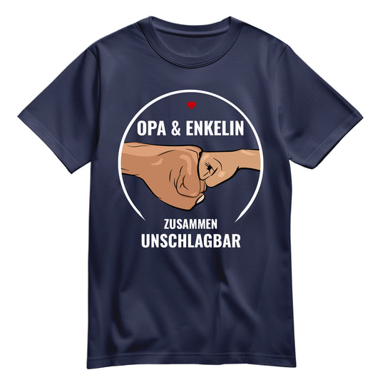 Opa Shirt - Opa und Enkelin Zusammen Unschlagbar - Geschenkidee Navy - FULiMA®