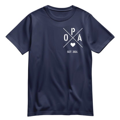 Opa Shirt - Opa seit Ihr WUNSCHJAHR personalsierbar Geschenk Navy - FULiMA®