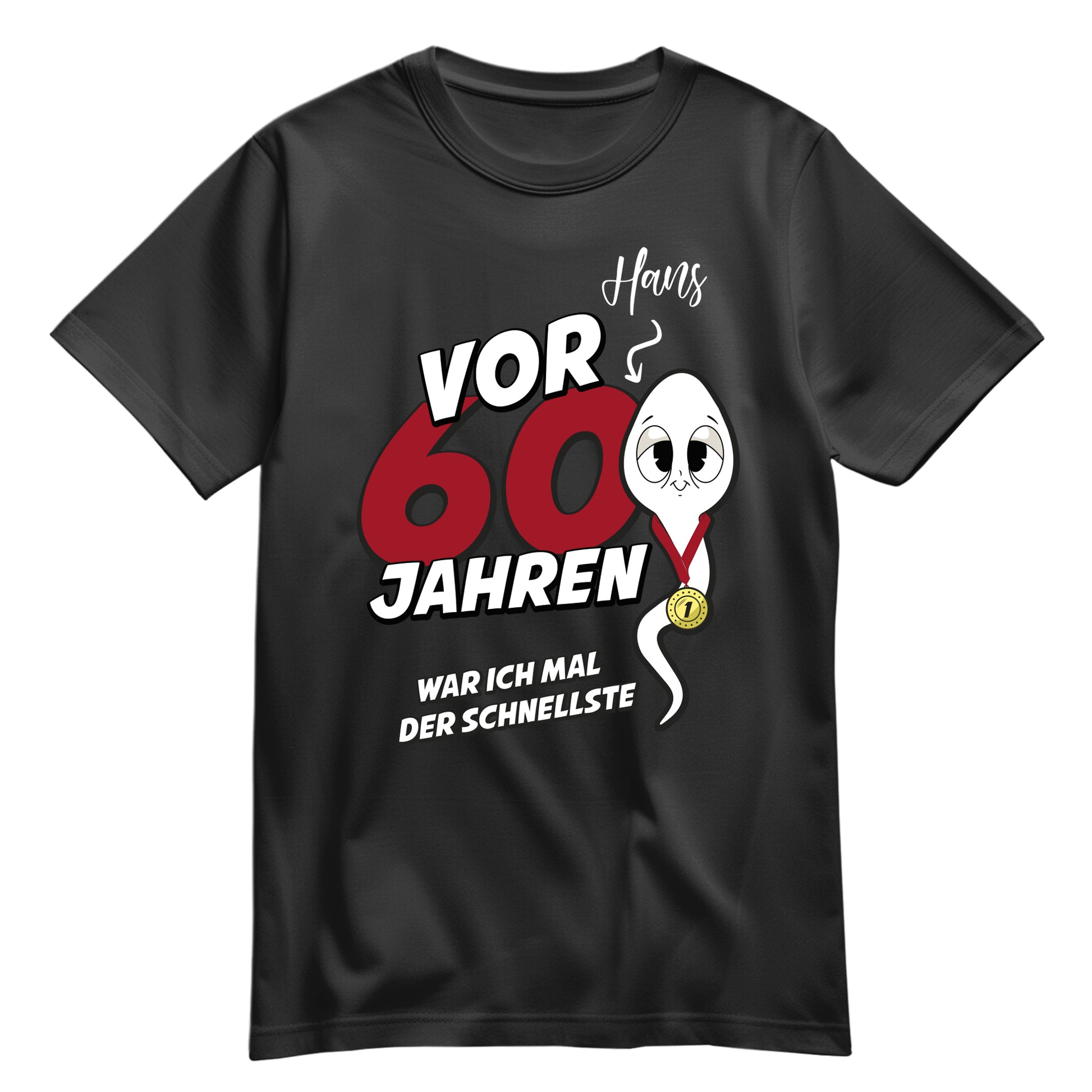 Geburtstag Shirt - Vor 60 Jahren war ich mal der schnellste - mit Namen Schwarz - FULiMA®