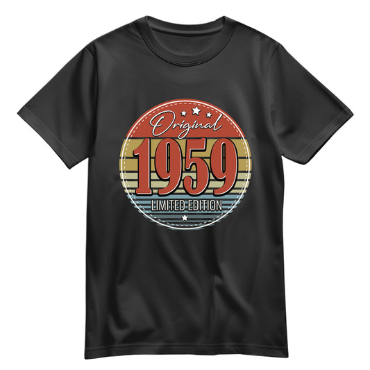 Geburtstagshirt - Original Limited Edition 1959 – Vintage Schwarz - FULiMA®