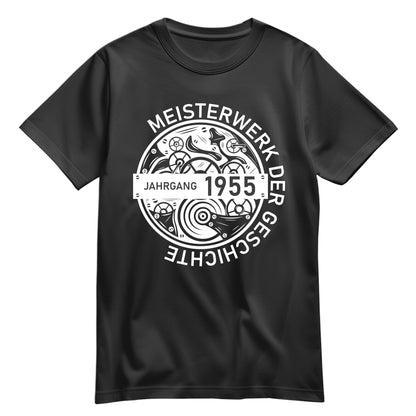 Jahrgang 1955 Meisterwerk der Geschichte - Geburtstag Shirt Schwarz - FULiMA®