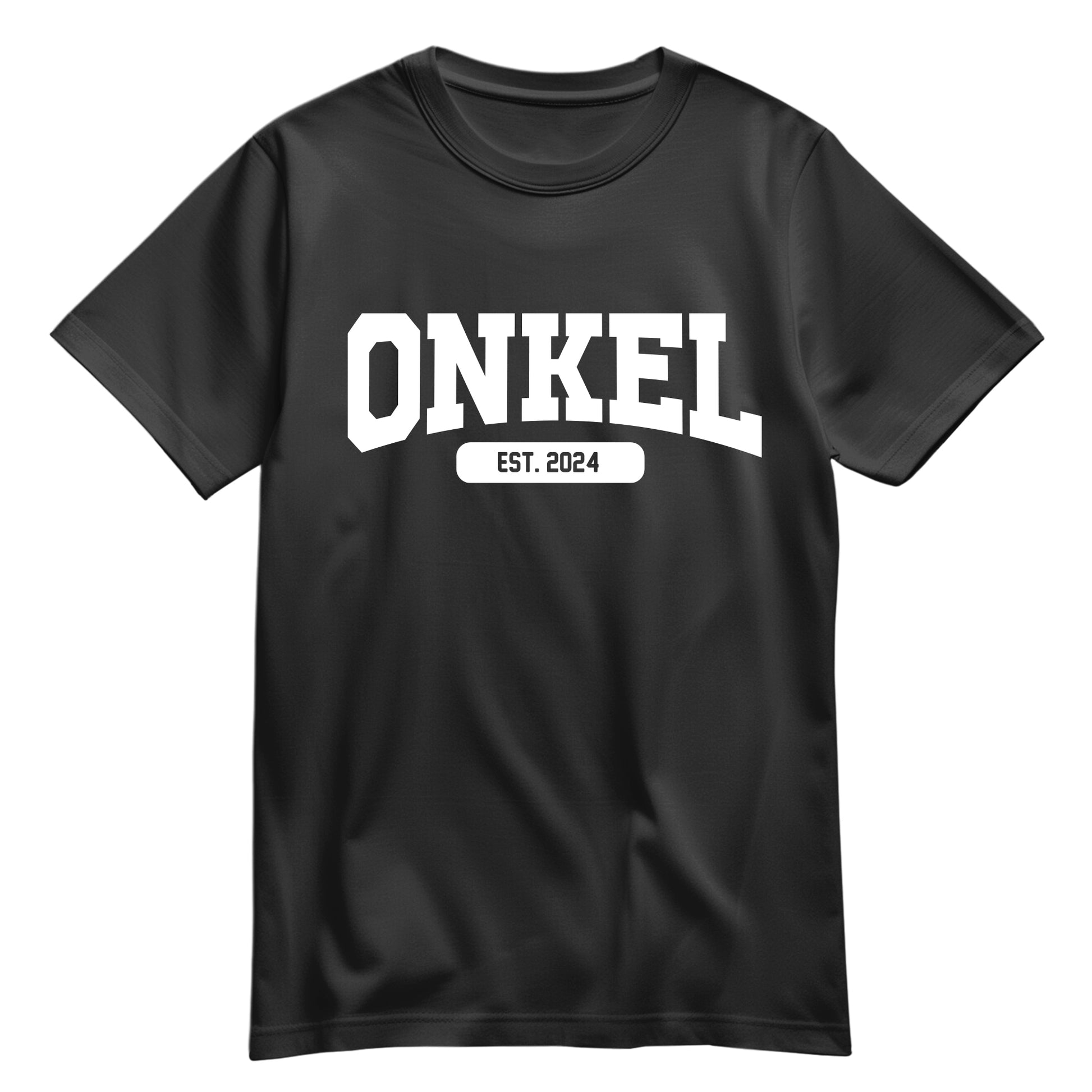 Onkel Shirt - Onkel est. Wunschjahr - Collage Design - Geschenk Schwarz - FULiMA®