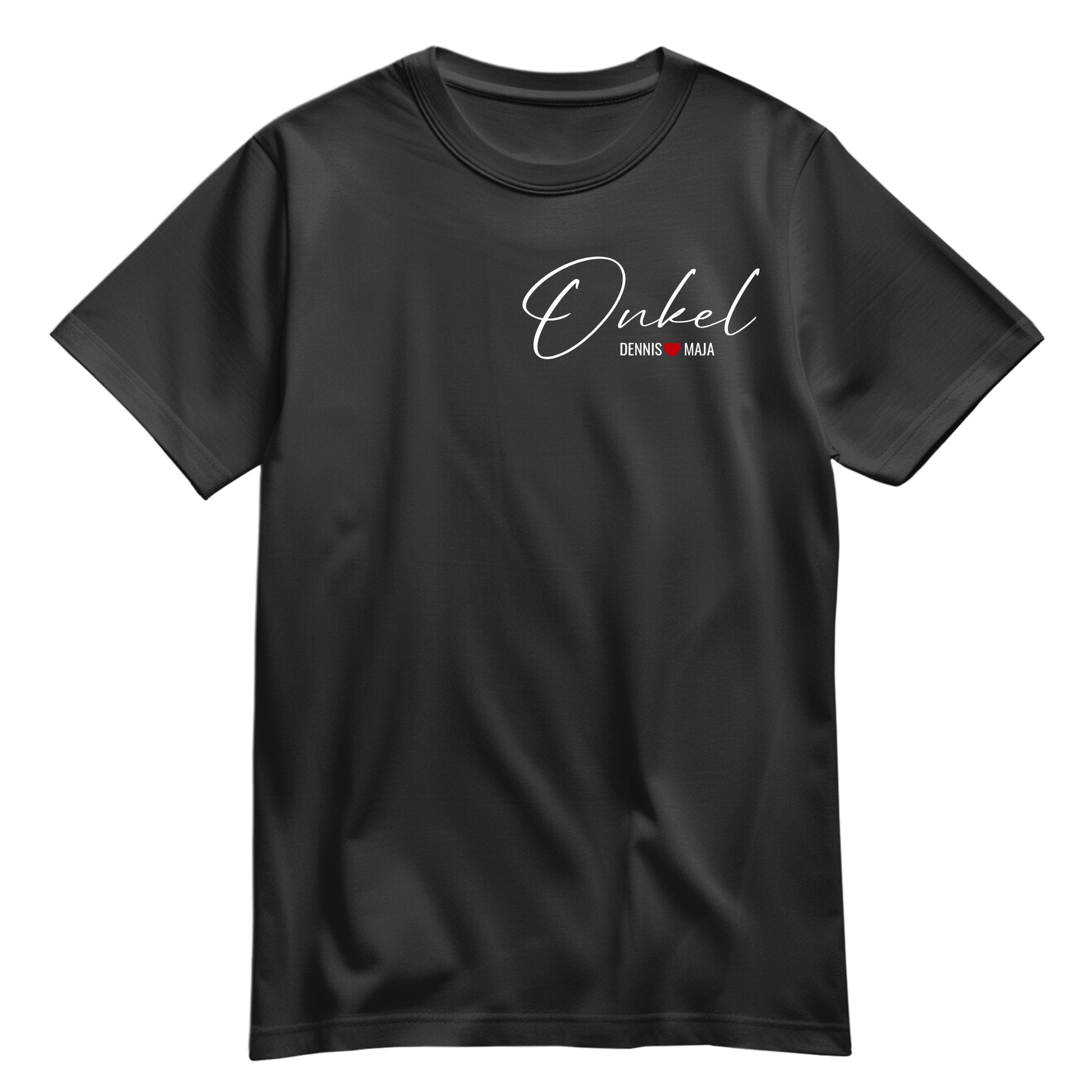 Onkel Shirt - Minimalistisch Onkel Schriftzug mit Namen der Kinder Schwarz - FULiMA®