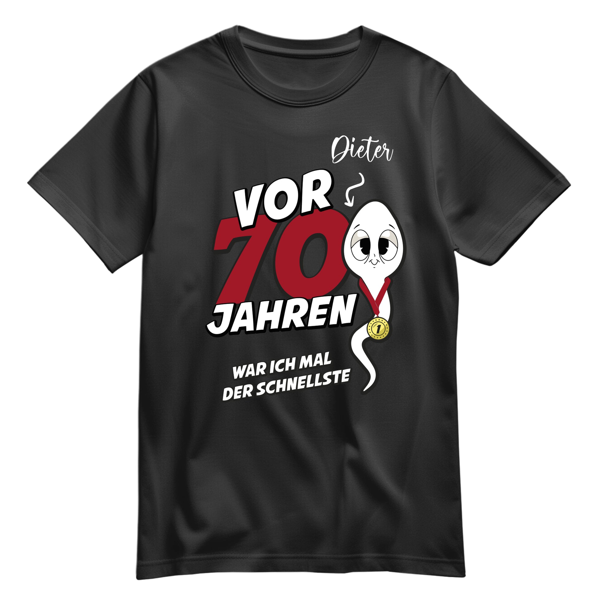 Geburtstag Shirt - Vor 70 Jahren war ich mal der schnellste - mit Namen Schwarz - FULiMA®