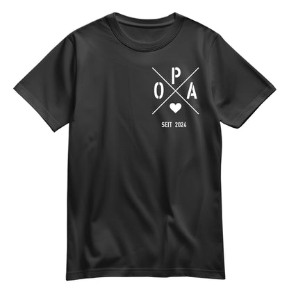 Opa Shirt - Opa seit Ihr WUNSCHJAHR personalsierbar Geschenk Schwarz - FULiMA®