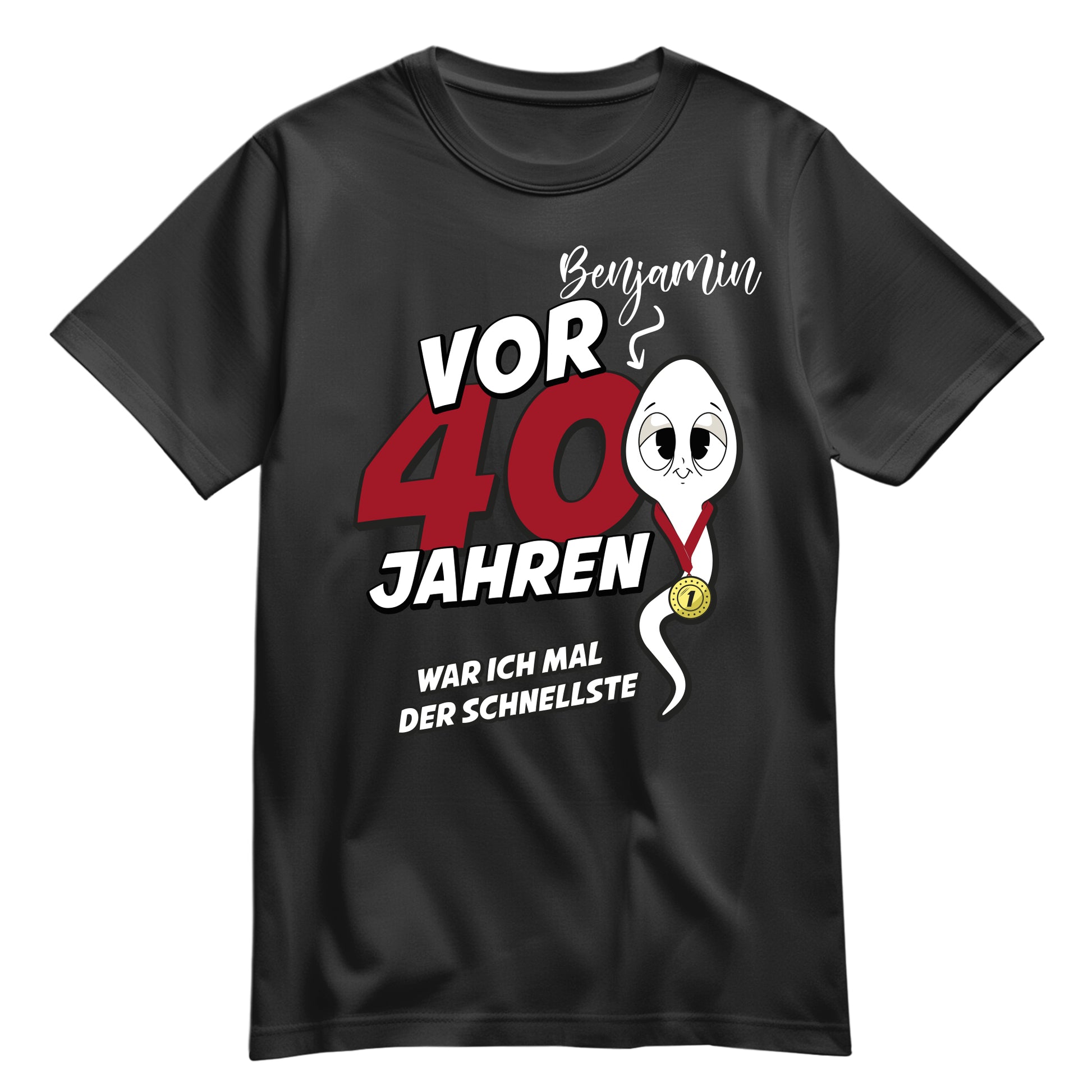 Geburtstag Shirt - Vor 40 Jahren war ich mal der schnellste - mit Namen Schwarz - FULiMA®