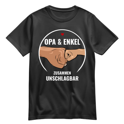 Opa Shirt - Opa und Enkel Zusammen Unschlagbar - Geschenkidee Schwarz - FULiMA®