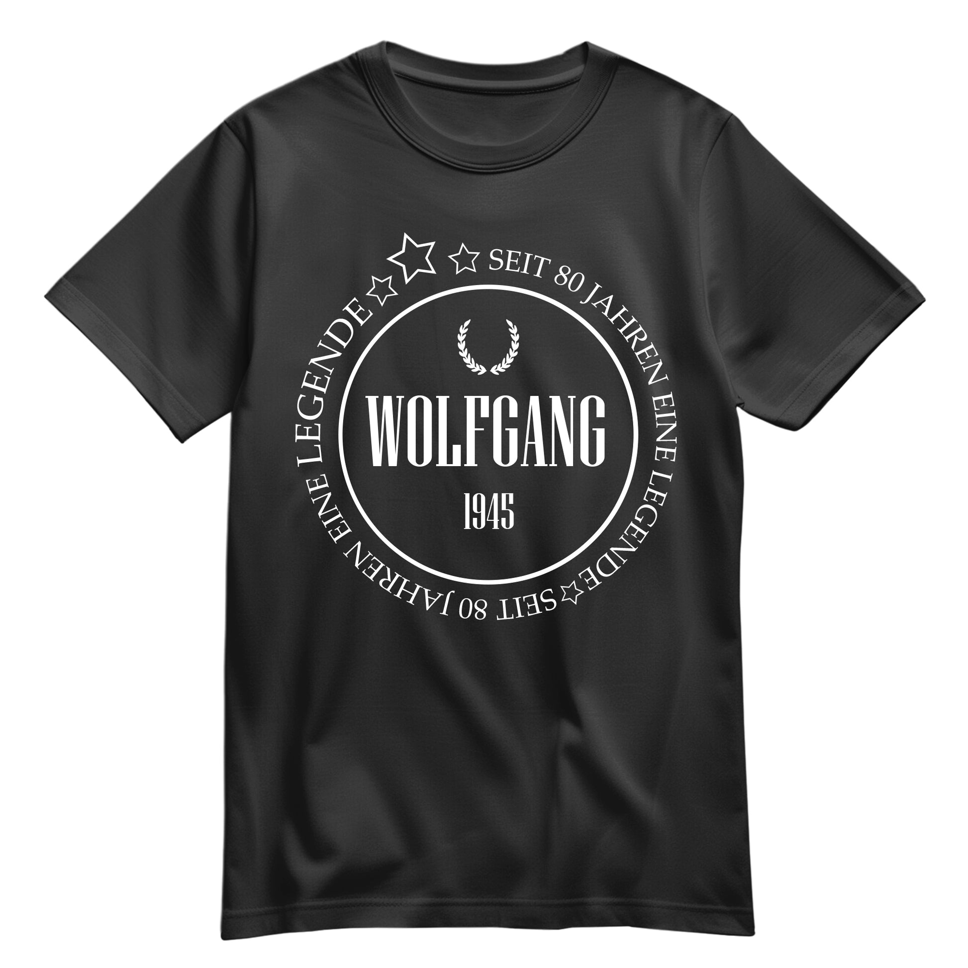 NAME seit 80 Jahren eine Legende - Geburtstag Shirt Schwarz - FULiMA®