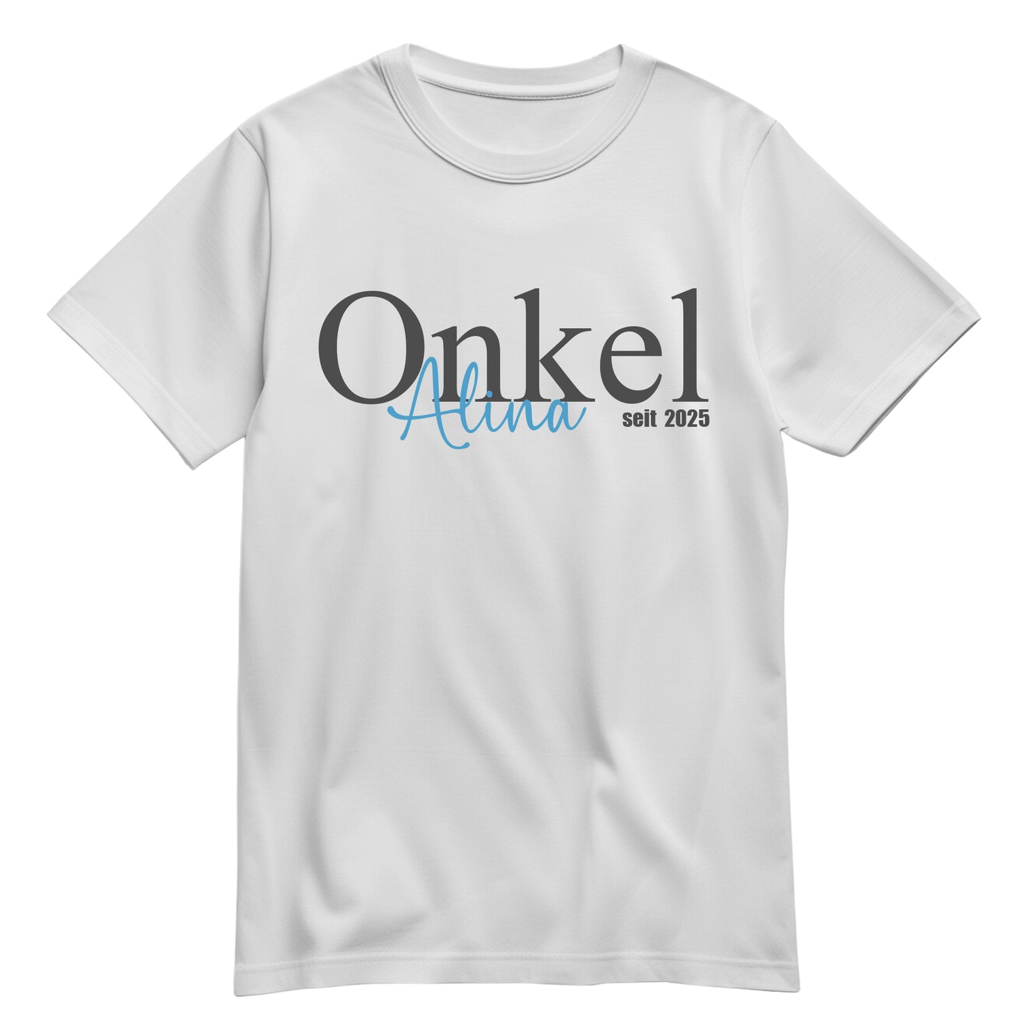 Onkel Shirt - Onkel Schriftzug mit Namen vom Kind - Geschenk Weiß - FULiMA®