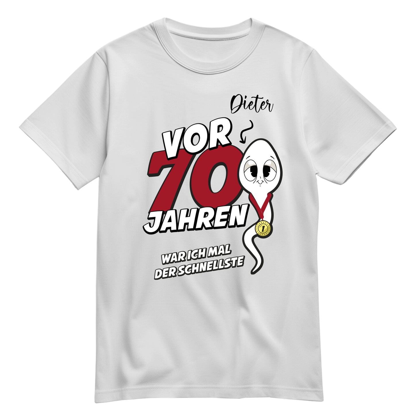 Geburtstag Shirt - Vor 70 Jahren war ich mal der schnellste - mit Namen Weiß - FULiMA®