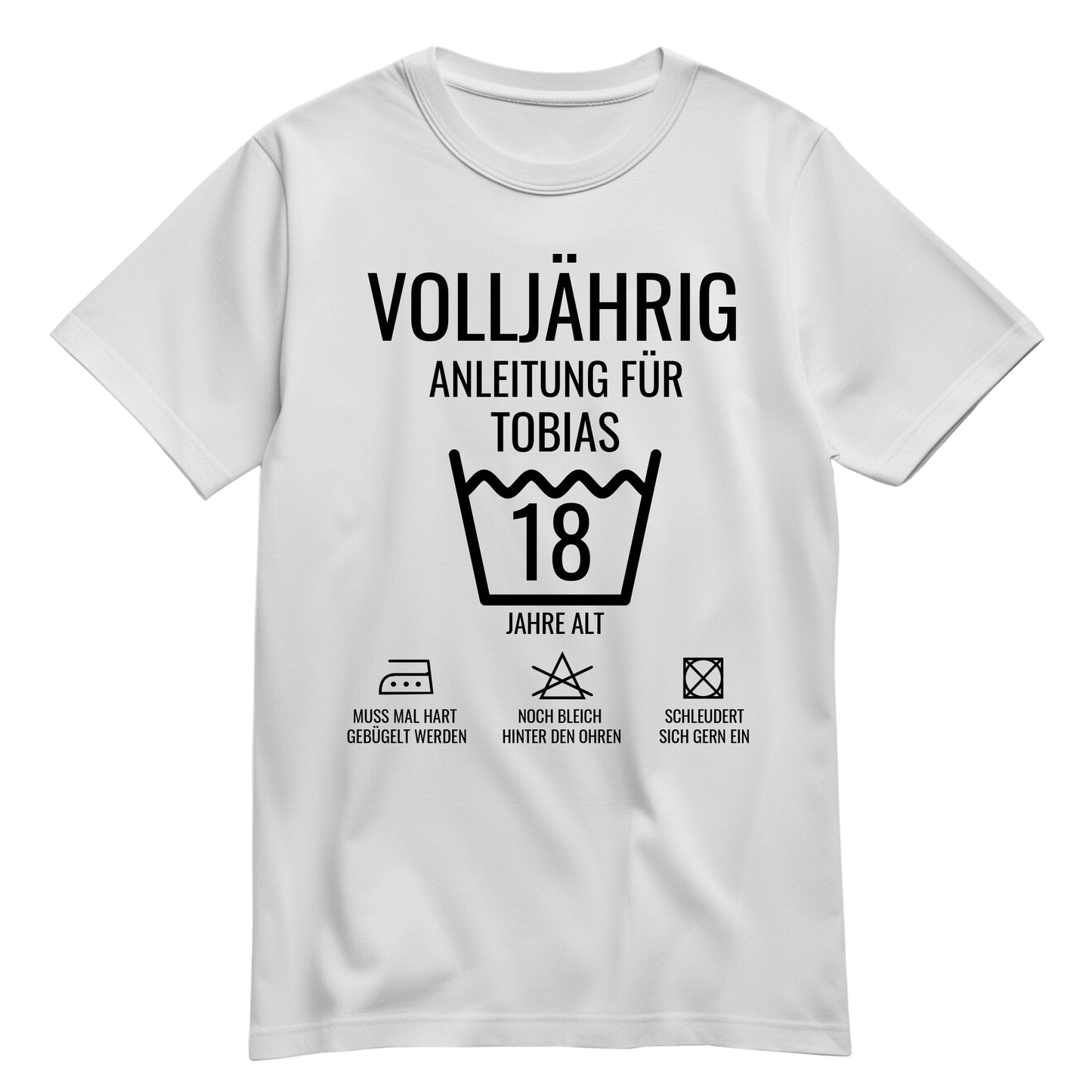 Volljährig Anleitung für 18 Jährige - mit Namen - Geburtstag Shirt Weiß - FULiMA®