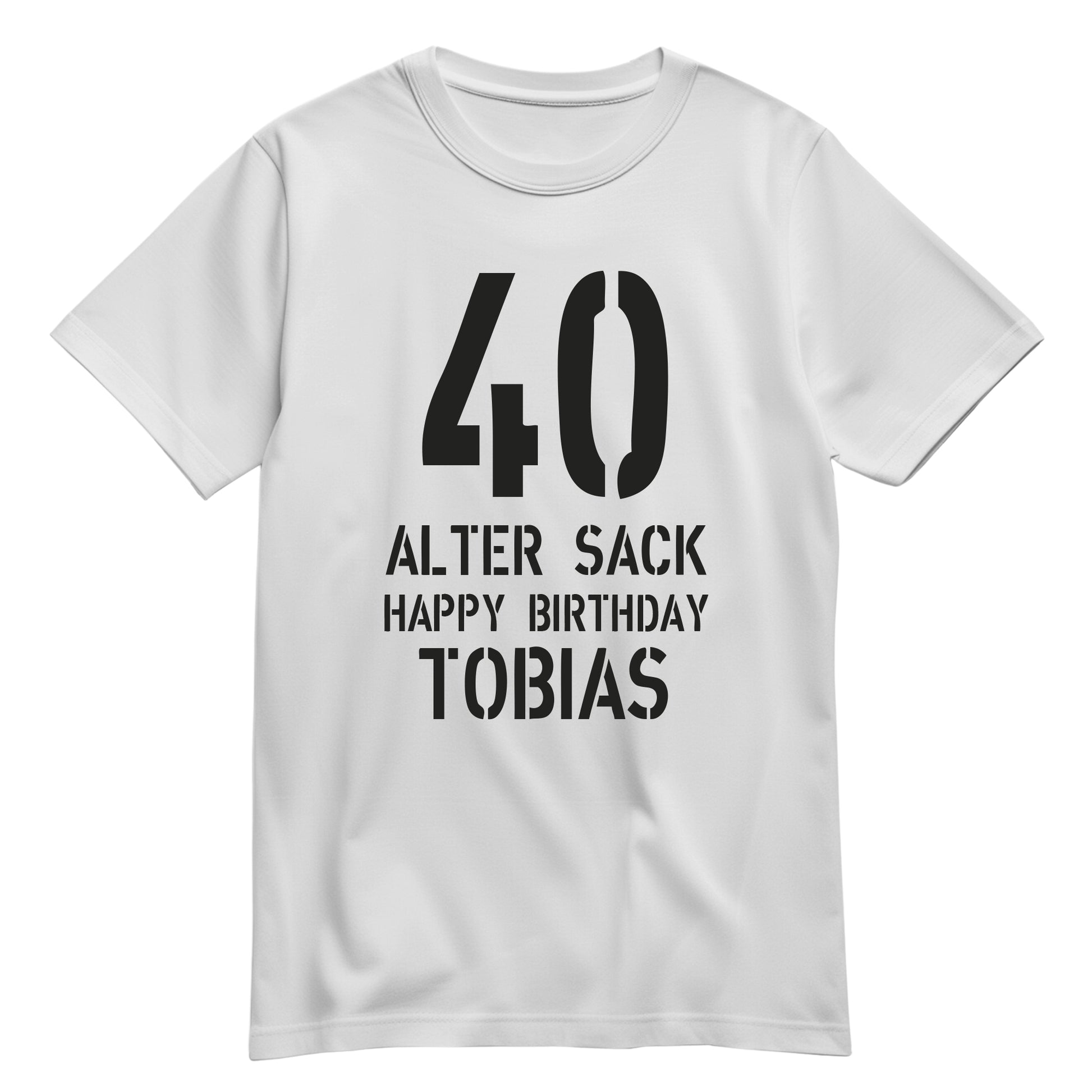 Geburtstag Shirt - 40 Alter Sack Happy Birthday mit Namen Weiß - FULiMA®