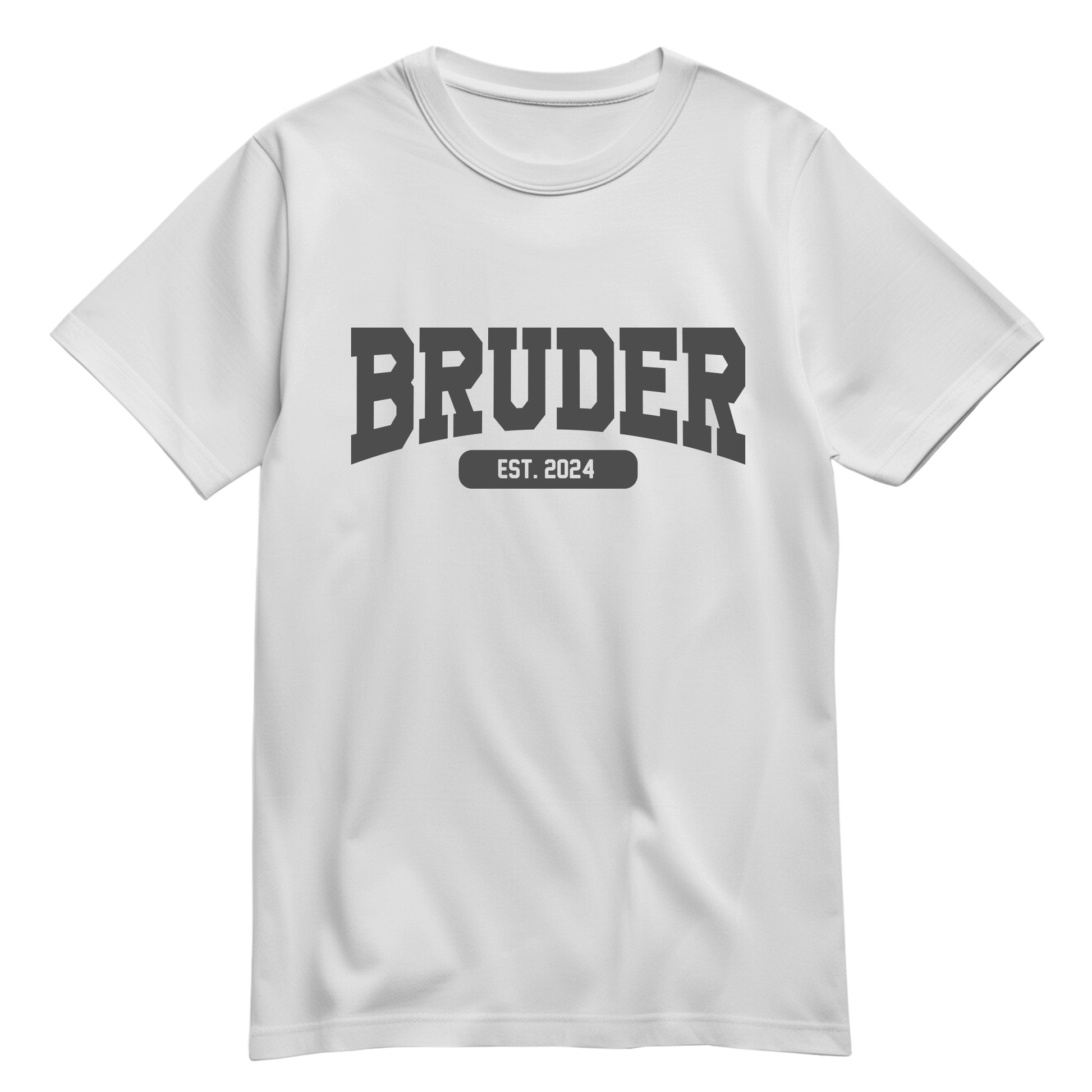 Bruder Shirt - Bruder est. Wunschjahr Collage Design - Geschenk Weiß - FULiMA®