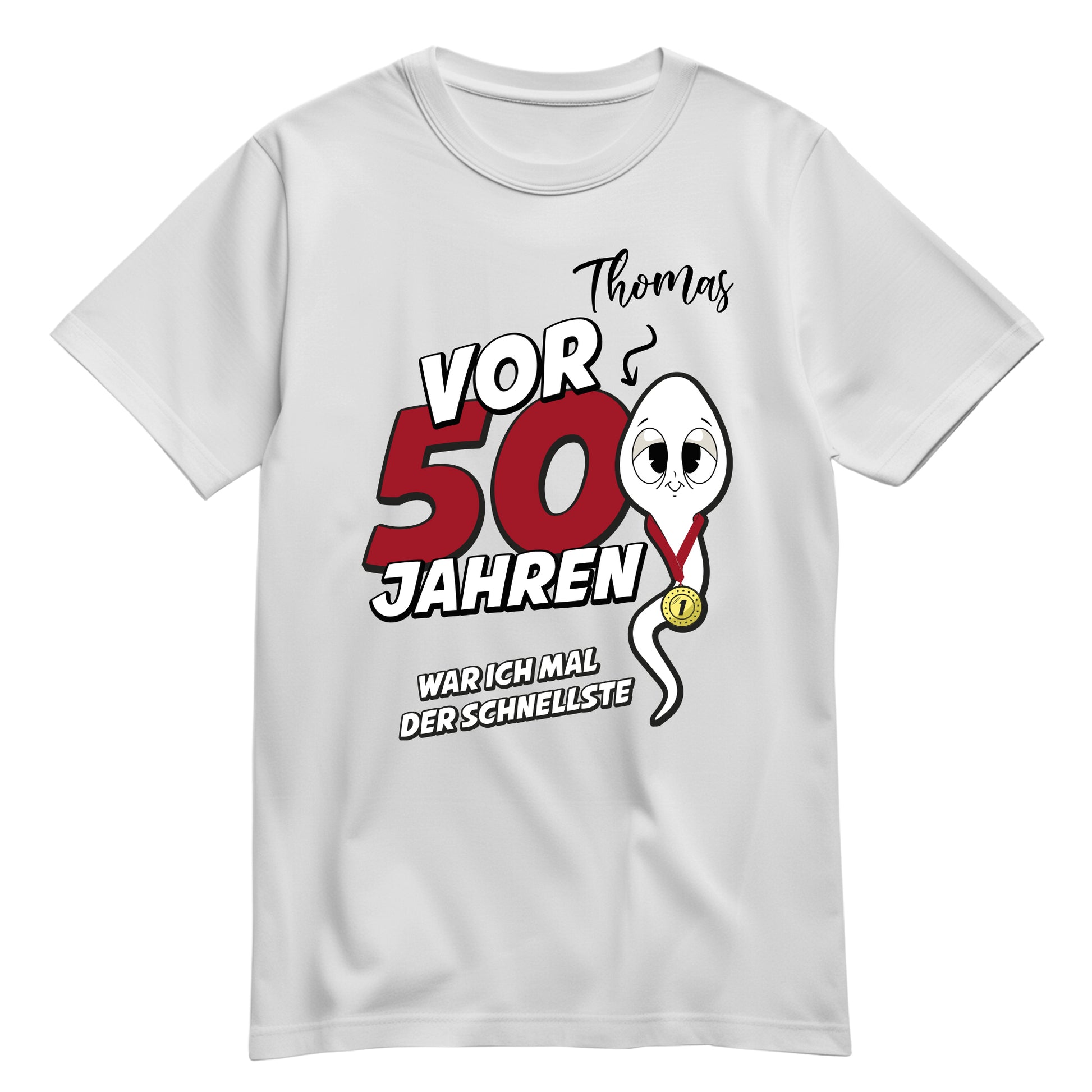 Geburtstag Shirt - Vor 50 Jahren war ich mal der schnellste - mit Namen Weiß - FULiMA®
