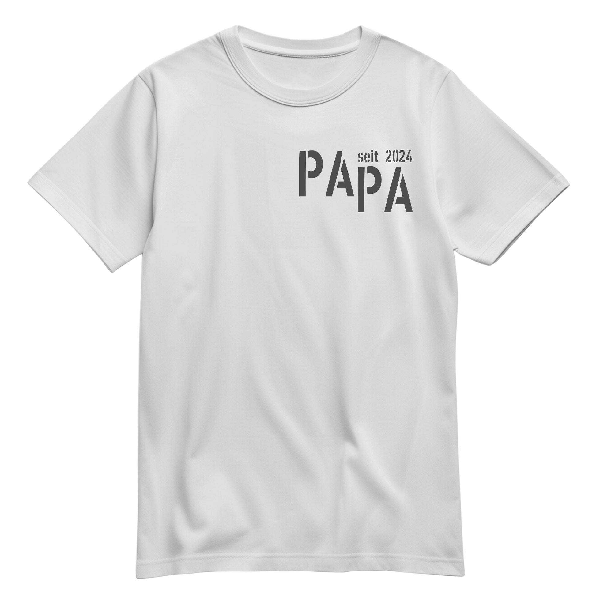 Papa T Shirt - PAPA seit Minimal - Dein Wunschjahr - Geschenkidee Weiß - FULiMA®