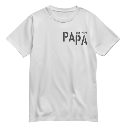 Papa T Shirt - PAPA seit Minimal - Dein Wunschjahr - Geschenkidee Weiß - FULiMA®