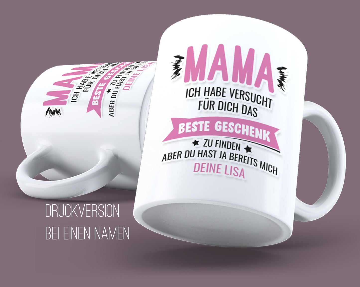 Mama wir haben versucht das beste Geschenk für dich zu finden Tasse personalisiert mit Namen