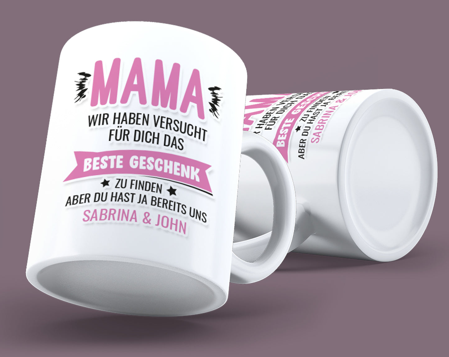 Mama wir haben versucht das beste Geschenk für dich zu finden Tasse personalisiert mit Namen Fulima