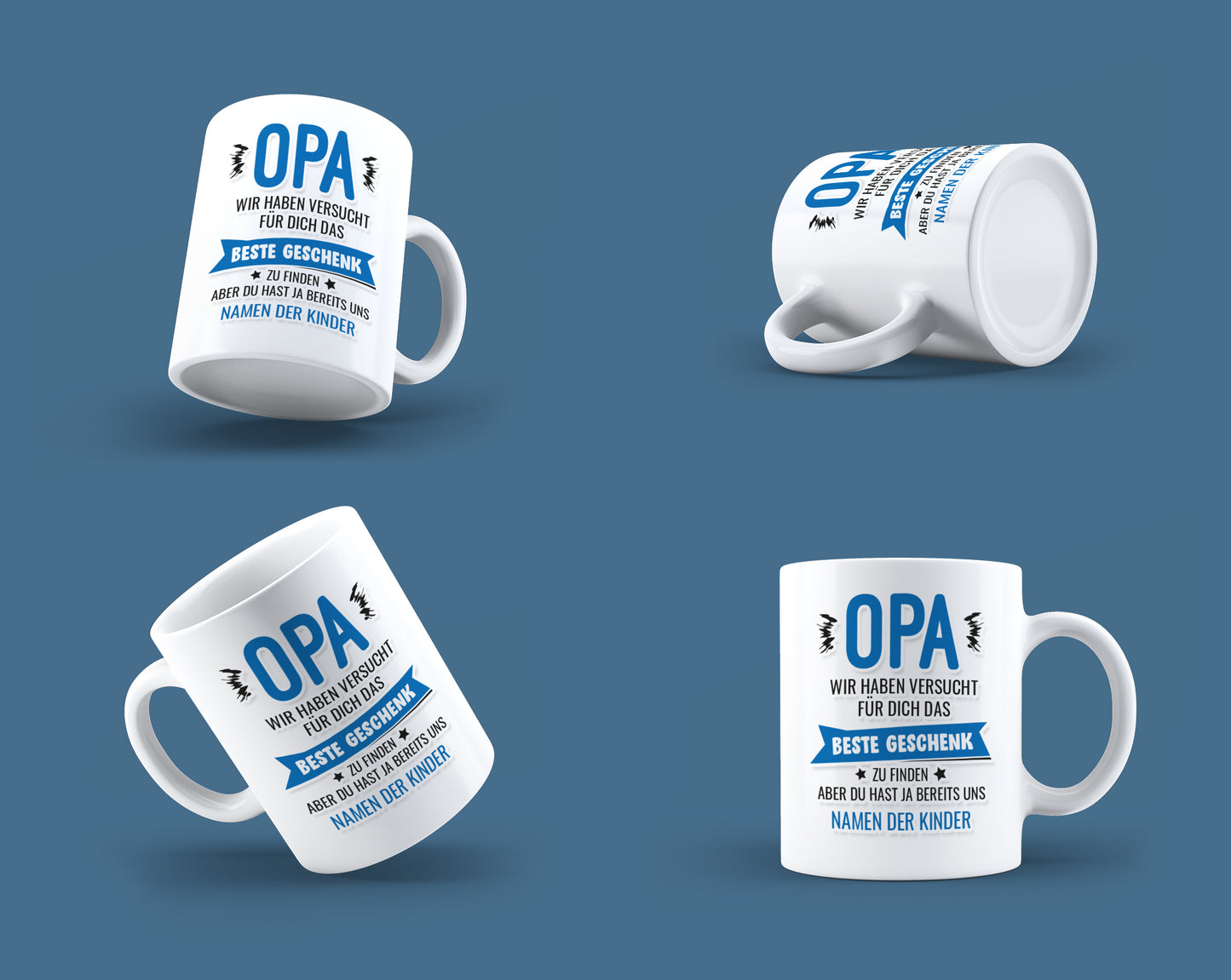 Opa wir haben versucht das beste Geschenk für dich zu finden Tasse personalisiert mit Namen