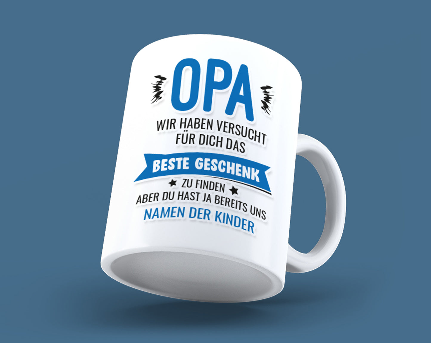 Opa wir haben versucht das beste Geschenk für dich zu finden Tasse personalisiert mit Namen