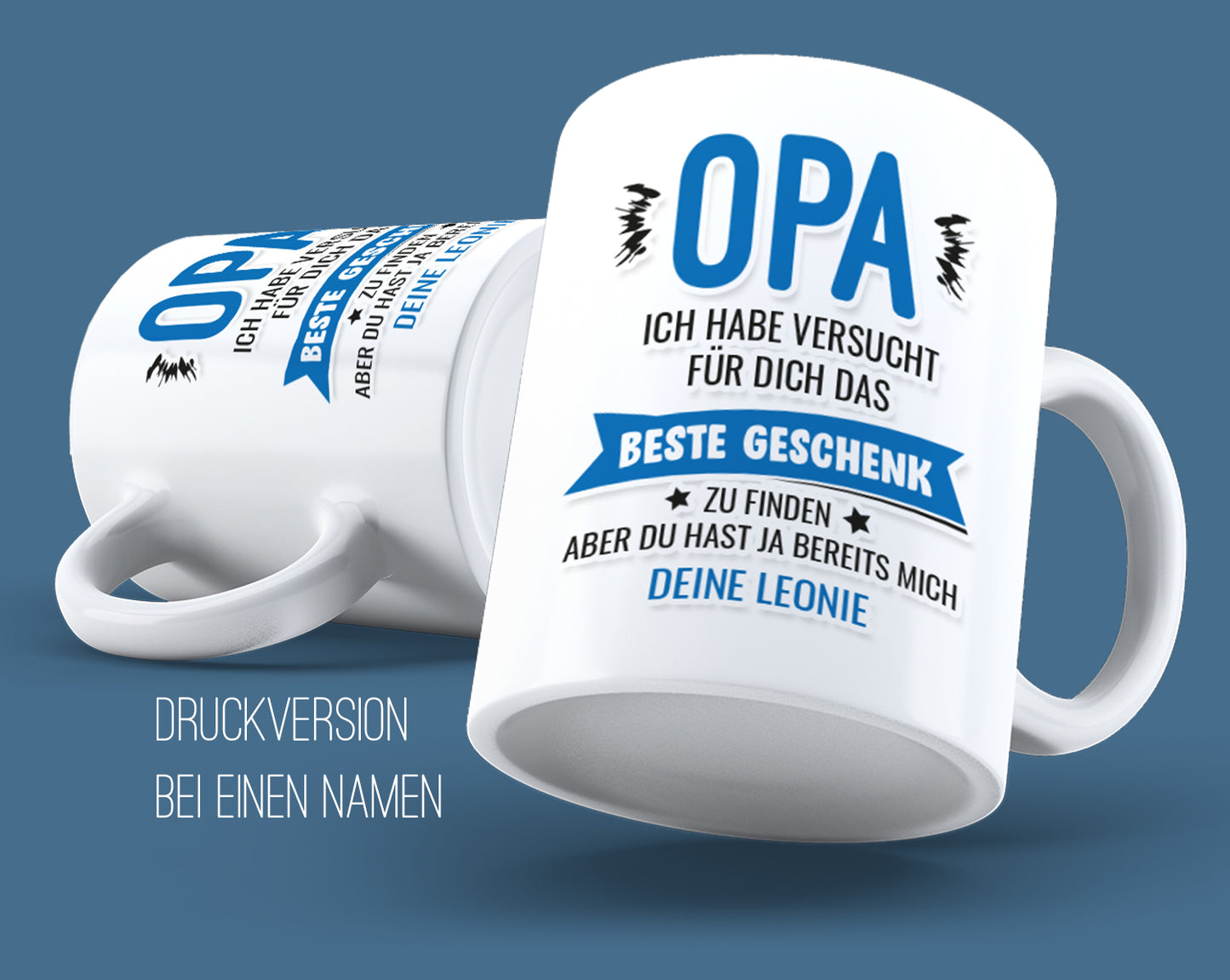 Opa wir haben versucht das beste Geschenk für dich zu finden Tasse personalisiert mit Namen